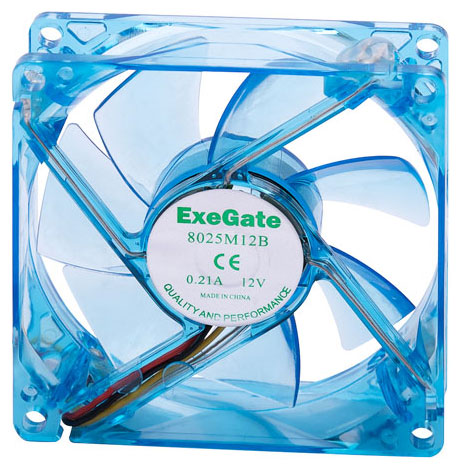 Кулеры и системы охлаждения - Exegate 8025M12B/UV Blue